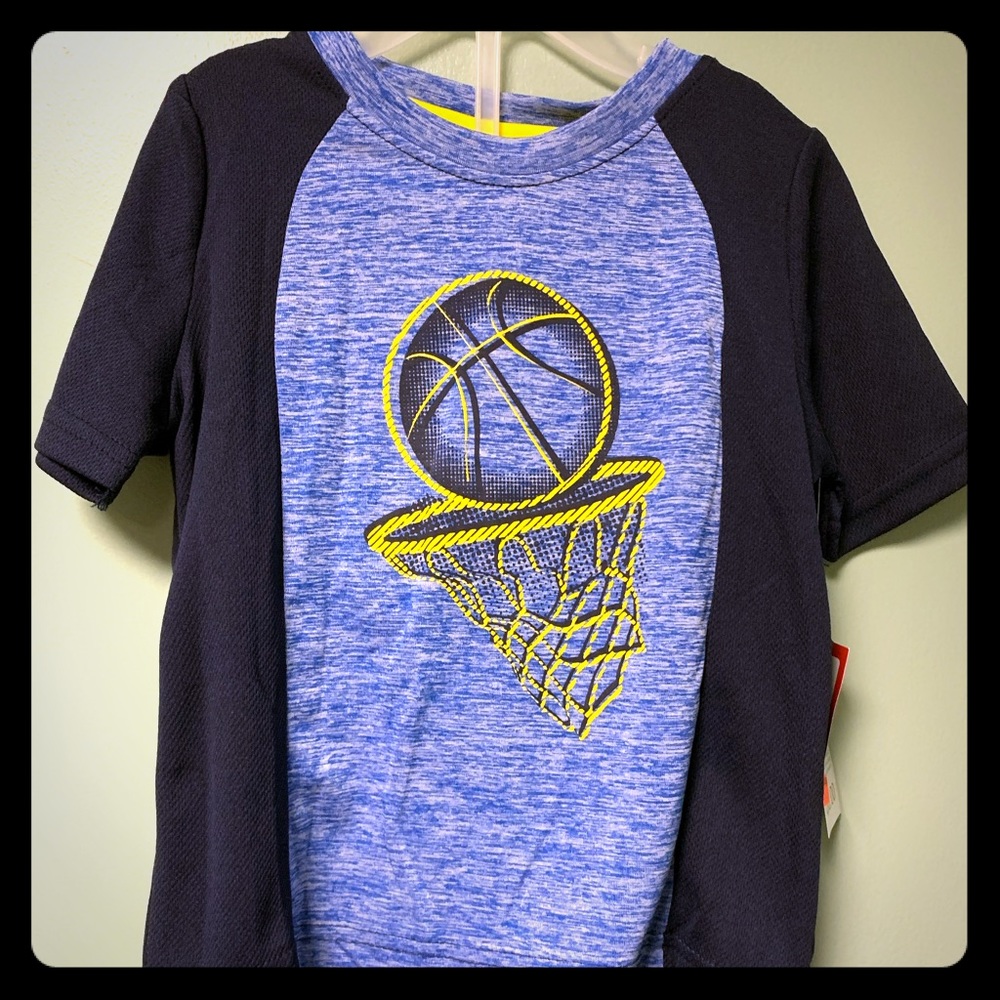 * 3 for $10 Boys blue and yellow basketball top